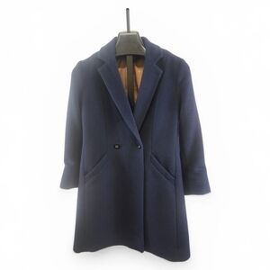 EUC Peruvian Connection Classic Navy Double-Breasted Wool-Blend Women's Coat